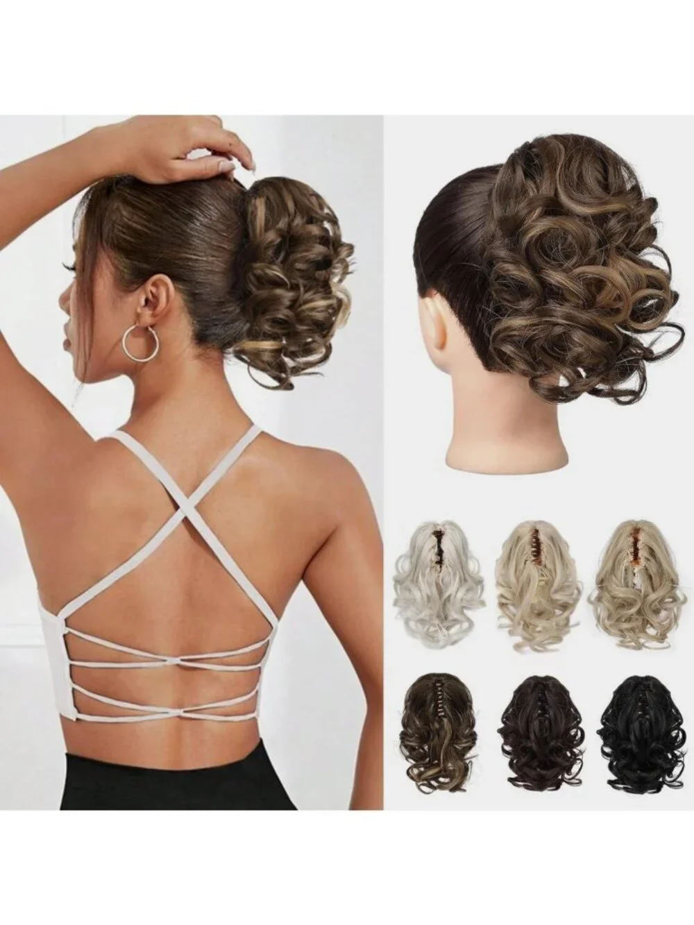 Short Curly Wavy Ponytail Extension - 9